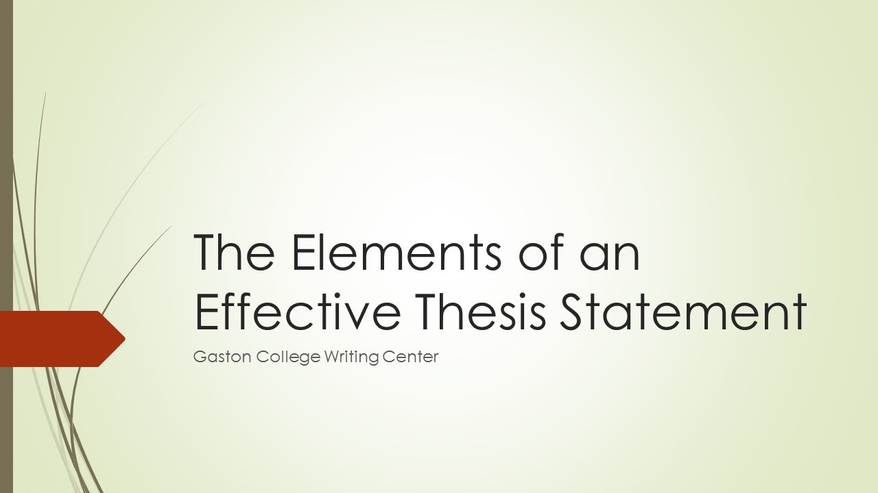 what are the elements of a thesis